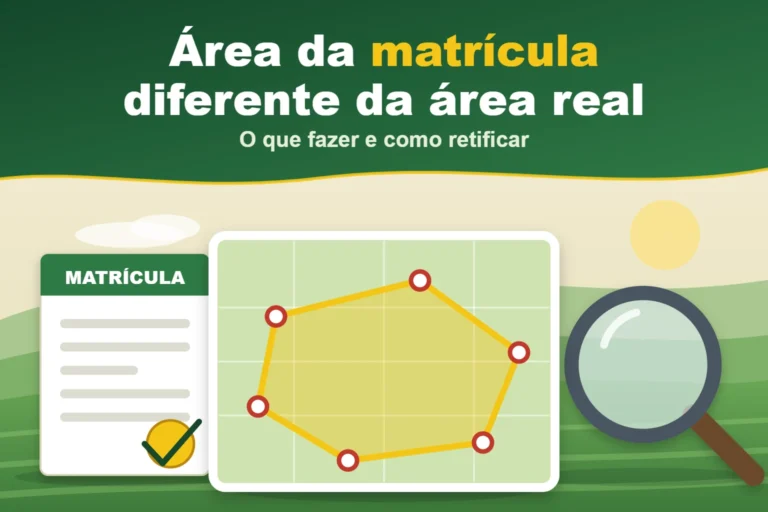 Capa do artigo "Área da matrícula diferente da área real": O que fazer e como retificar
