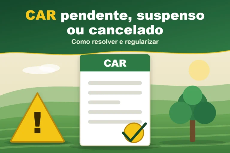 Capa do artigo "CAR pendente, suspenso ou cancelado": Como resolver e regularizar