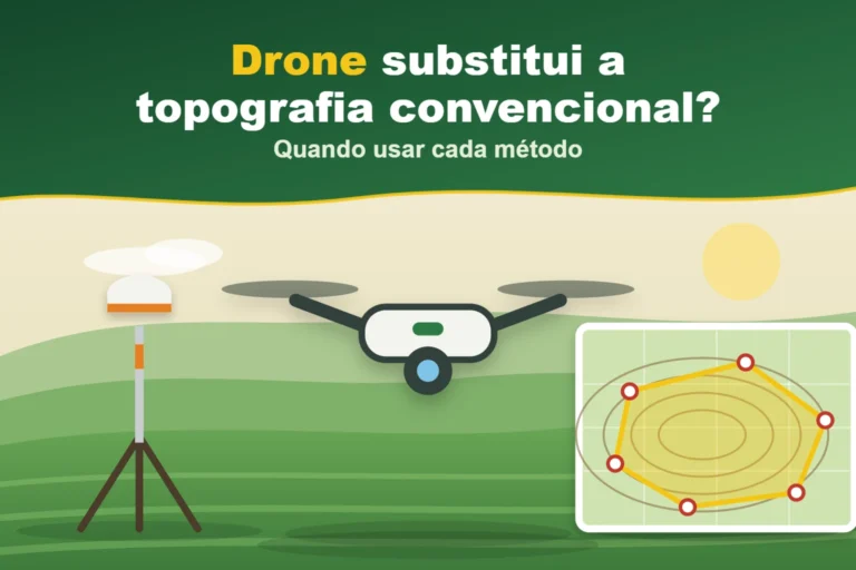 Capa do artigo "Drone substitui a topografia convencional?": Quando usar cada método