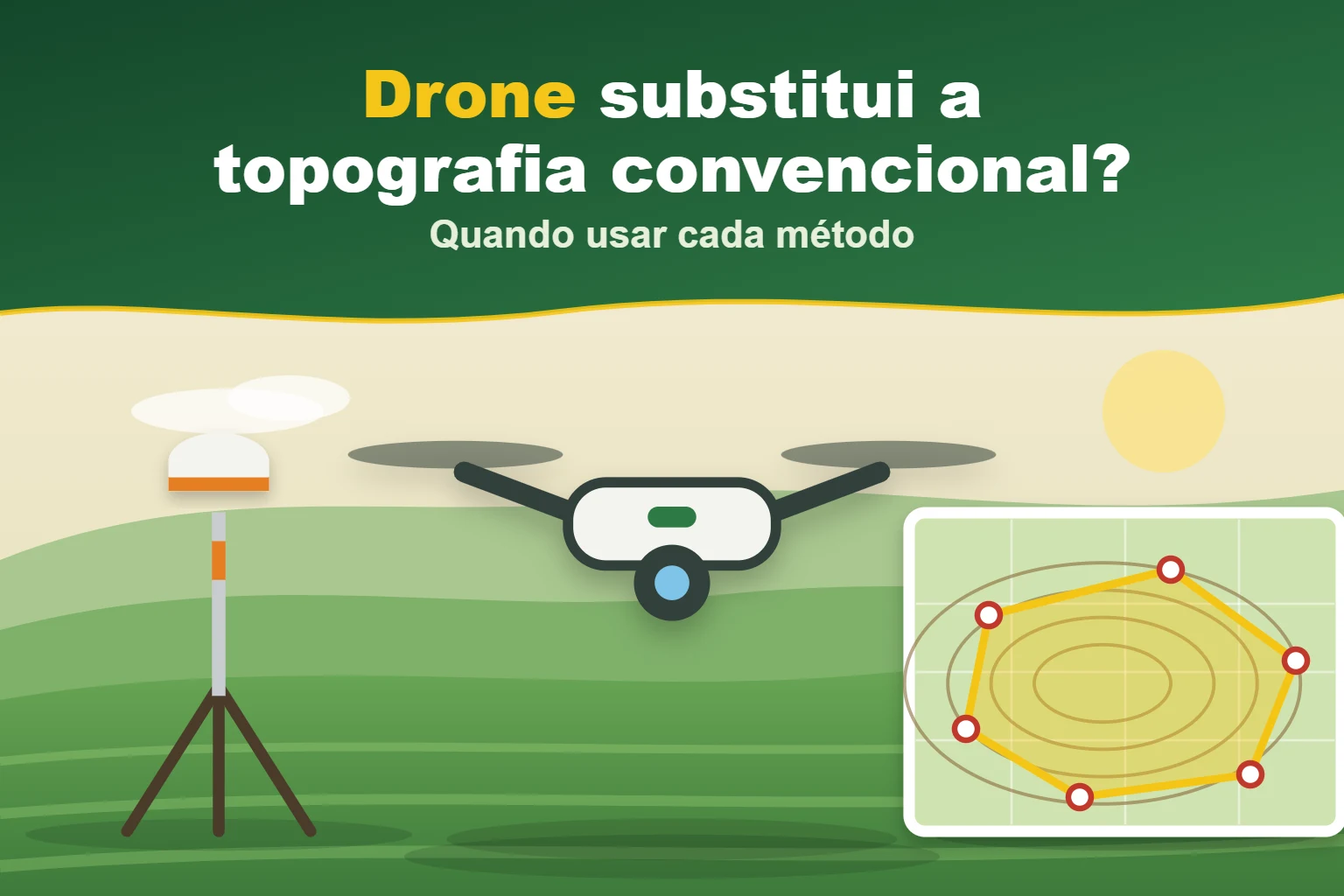 Drone substitui a topografia convencional? — Quando usar cada método
