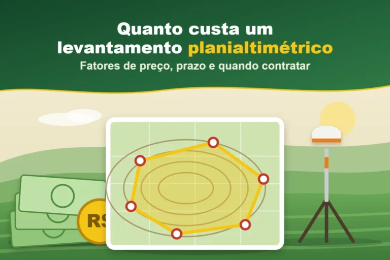 Capa do artigo "Quanto custa um levantamento planialtimétrico": Fatores de preço, prazo e quando contratar