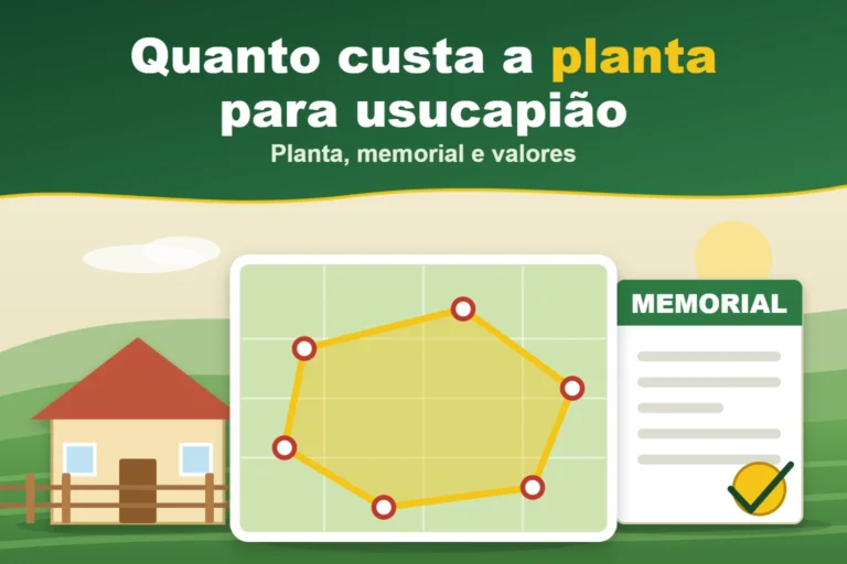 Capa do artigo "Quanto custa a planta para usucapião": Planta, memorial e valores