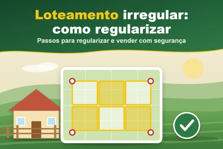 Capa do artigo "Loteamento irregular: como regularizar": Passos para regularizar e vender com segurança